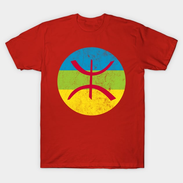 Berber / Imazighen Faded-Style Flag Design T-Shirt by DankFutura